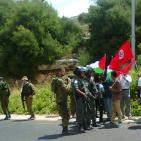 الاحتلال يقمع مظاهرة سلمية بالقرب من بيت البركة شمال الخليل