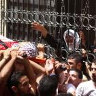 بالصور: تشييع جثمان الشهيد محمد لافي من مخيم قلنديا