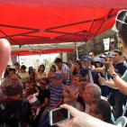 خيمة الاعتصام تضامنا مع المدارس الاهلية مقابل وزارة المعارف في الناصرة