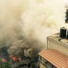 حريق بجانب مكتب الدفاع المدني في بيتونيا