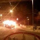 احتراق حافلة اسرائيلية في القدس المحتلة