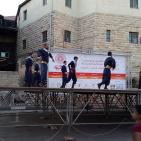 فرقة الهدف للدبكة  الشعبية و فرقة كنعان للتراث والفنون الشعبية في سوق الحرجة رام الله