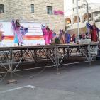 فرقة الهدف للدبكة  الشعبية و فرقة كنعان للتراث والفنون الشعبية في سوق الحرجة رام الله