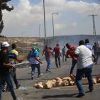 مواجهات قرب مستوطنة بيت ايل شرق رام الله عقب مسيرة جماهيرية نصرة للأقصى