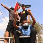 مواجهات في قرية بدرس غرب رام الله نصرة للأقصى