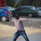 مواجهات  قرب المدخل الشمالي لمدينة البيرة على طريق مستوطنة بيت ايل