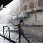 المواجهات المندلعة في باب الزاوية عقب اعدام شابين في الخليل