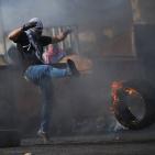 مواجهات المدخل الشمالي لمدينة البيرة اليوم الخميس