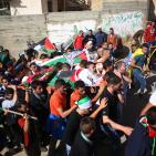 تشييع جثماني الشهيدين محمد شماسنة وعمر الفقيه في بلدة قطنا شمال غرب القدس،