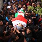 تشييع جثماني الشهيدين ليث اشرف مناصرة  وأحمد أبو العيش (28) ع في مخيم قلنديا