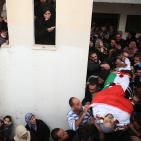 تشييع جثماني الشهيدين ليث اشرف مناصرة  وأحمد أبو العيش (28) ع في مخيم قلنديا