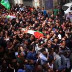 تشييع جثماني الشهيدين ليث اشرف مناصرة  وأحمد أبو العيش (28) ع في مخيم قلنديا