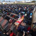 تشييع جثمان الشهيد إبراهيم علان في قرية بيت عور التحتا