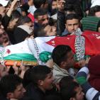 تشييع جثمان الشهيد إبراهيم علان في قرية بيت عور التحتا