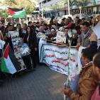 وقفة تضامنية في نابلس مع الأسير الصحفي محمد القيق