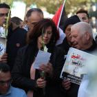 وقفة تضامنية في نابلس مع الأسير الصحفي محمد القيق