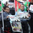 وقفة تضامنية في نابلس مع الأسير الصحفي محمد القيق