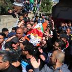 تشييع جثمان الشهيد إياد سجدية في مخيم قلنديا