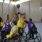 مباراة كرة السلة لذوي الاحتياجات الخاصة من الاعاقة الحركية بين فريقين من غزة والضفة في رام الله