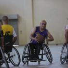 مباراة كرة السلة لذوي الاحتياجات الخاصة من الاعاقة الحركية بين فريقين من غزة والضفة في رام الله