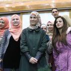 حفل تكريم المعلمة الفلسطينية حنان الحروب في جامعة النجاح
