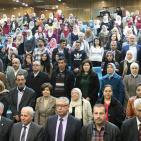 حفل تكريم المعلمة الفلسطينية حنان الحروب في جامعة النجاح