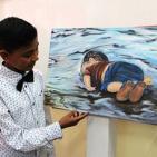 خانيونس: افتتاح معرضاً لرسومات الأطفال بمناسبة يوم الطفل الفلسطيني