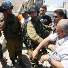 مظاهرة ضد مصادرة الاراضي في اراضي بلدة دير قديس