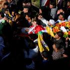 تشييع جثمان الشهيد الفتى ليث أبو نعيم في قرية المغير 