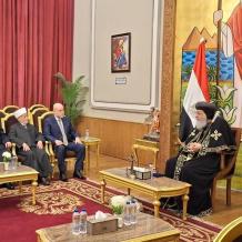 وفد القيادات الدينية الفلسطينية يبحث مع البابا تواضروس في القاهرة أوضاع مدينة القدس 