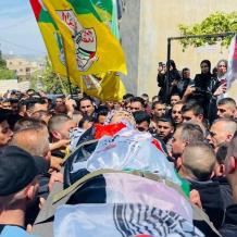 جماهير نابلس تشيع جثمان الشهيد الطفل اشتيه في بلدة تل