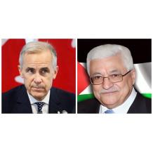 الرئيس عباس يتلقى اتصالا هاتفيا من رئيس الوزراء الكندي
