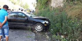 إصابتان في حادث انقلاب مركبة على طريق صانور جنوب جنين