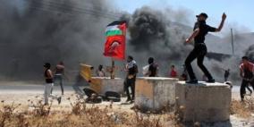 اصابة 18 مواطنًا في مواجهات مع جيش الاحتلال وسط القطاع