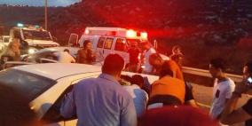 بالصور: 3 اصابات في حادث سير على طريق رام الله - نابلس