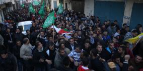 تشييع جثمان الشهيد محمد مبارك في مخيم الجلزون