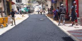 تعبيد شارع السهل  بعد انتهاء أعمال التأهيل فيه