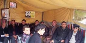 خيمة اعتصام في جنين تضامنا مع الأسرى المضربين عن الطعام