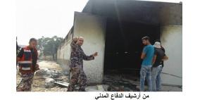 نفوق 25000 طير في حريق بمزرعة في بلدة فحمة قرب جنين