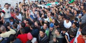 جماهير طوباس تشيع جثمان الشهيد عز الدين المصري في بلدة عقابا