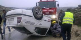 اصابة مواطنين في حادث سير شمال طولكرم