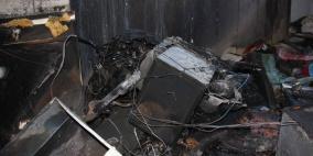 بالصور: قنبلتي صوت وغاز تتسببان بحرق منزل بالخليل