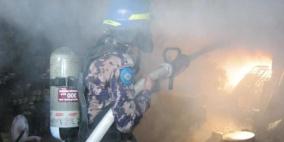 اخماد حريق في مخزن للادوات المنزلية بجنين