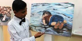 خانيونس: افتتاح معرضاً لرسومات الأطفال بمناسبة يوم الطفل الفلسطيني