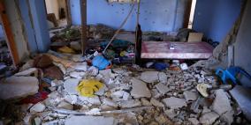 صور الدمار الذي لحق بالمنزل الذي تمت فيه محاصرة الشهيد حمزة ابو الهيجا