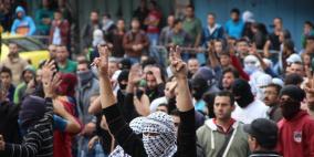 المظاهرة السلمية التي قمعها جيش الاحتلال على مدخل شارع الشهداء بالخليل