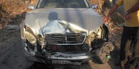 إصابة 5 مواطنين بجروح بينهم طفل رضيع بحادث سير في بلدة  بيت أمر في محافظه الخليل