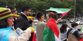 وقفة إحتجاجية في ميدان الإستقلال وسط العاصمة المكسيكية تضامناً مع الشعب الفلسطيني