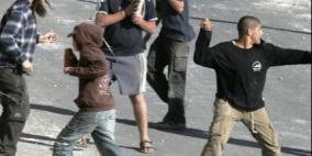 مستوطنون يضرمون النار في أراضٍ ويعتدون على منازل مواطنين جنوب نابلس