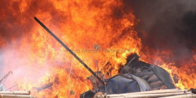 حريق يأتي على مواد بناء لشركة عقارية في رام الله